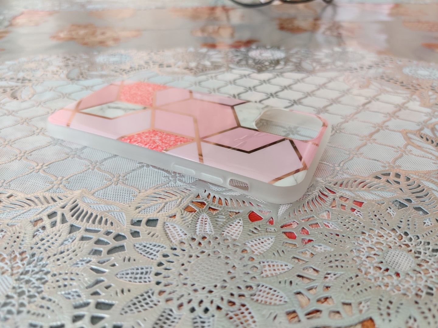 Marble Geometric TPU Pink Case - For iPhone 11