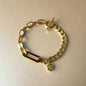 Bracelet à breloques en T en or 18 carats Danni Luxe