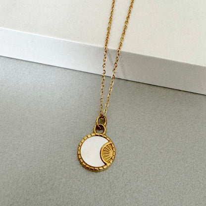 Collier Pendentif Céleste Réversible Neva Luxe Plaqué Or 18 carats
