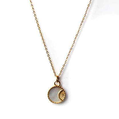 Collier Pendentif Céleste Réversible Neva Luxe Plaqué Or 18 carats