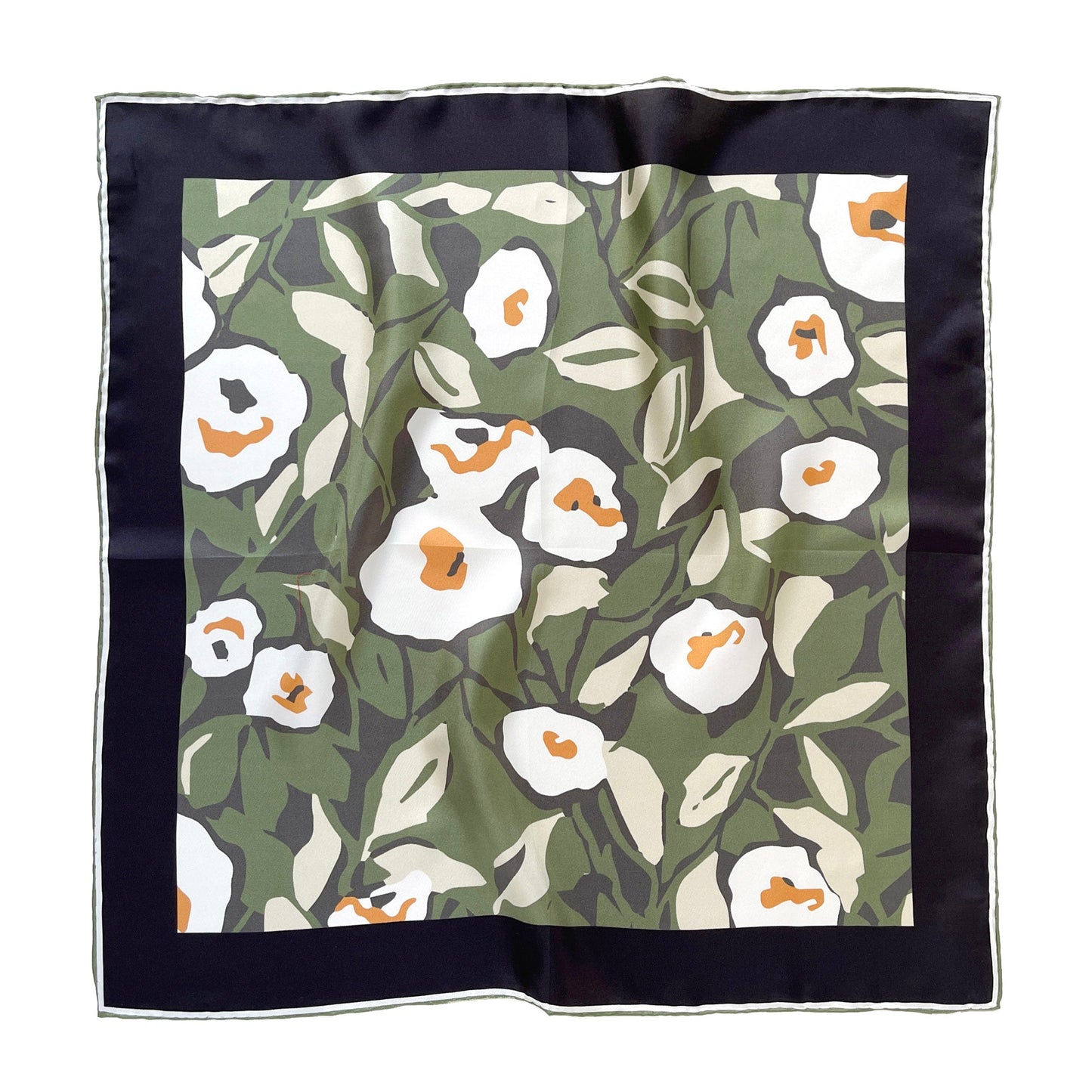 Berry Blossom Silk Scarf - 53cm Hand-Rolled Bandana Neck Scarf