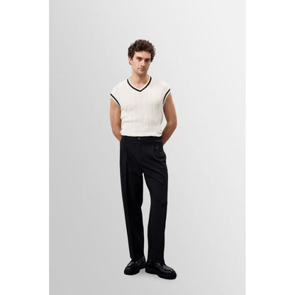 High-Waist Pleated Trousers