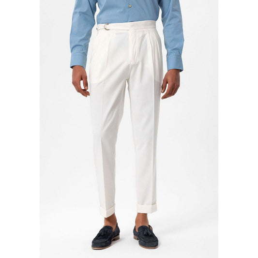 Pantalon plissé homme taille haute à boucle