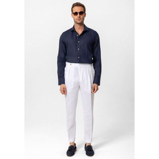 100% Linen Pleated Trousers