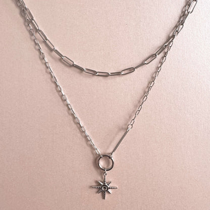 Sahara Luxe Double Layer Starburst Pendant Necklace