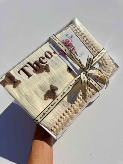 Dusty Pink Personalized Muslin 100% Cotton Blanket