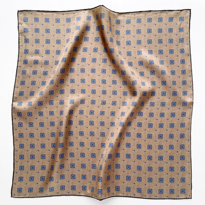 Heritage Medal Silk Square Scarf - 53cm Hand-rolled Men's Neckerchief