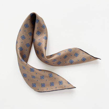 Heritage Medal Silk Square Scarf - 53cm Hand-rolled Men's Neckerchief