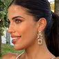 Analucia Peach Statment Jewel Earrings