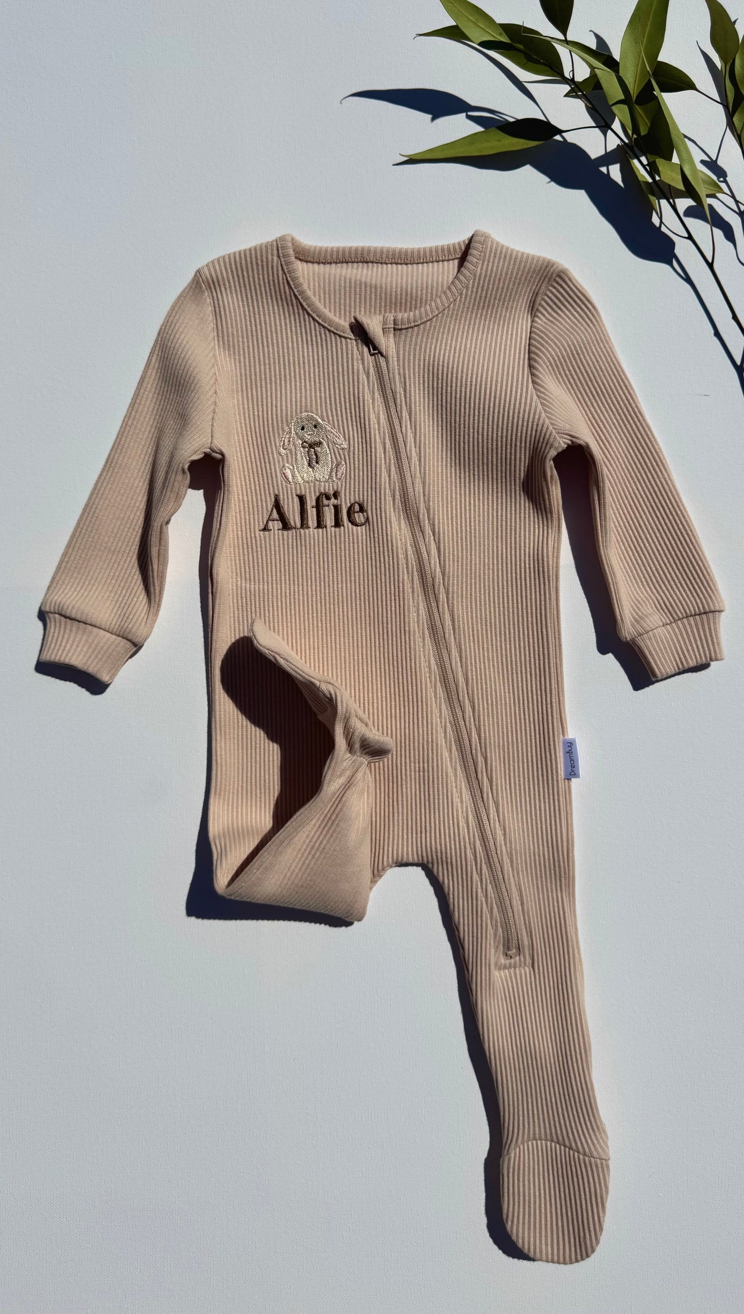 Bunny Theme Personalised Zip Romper