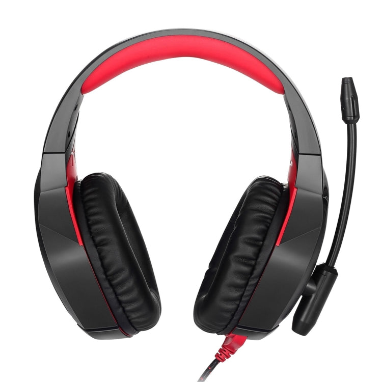 ONIKUMA K1B 3.5mm Plug Stereo USB LED Light Headphone with Microphone, For PS4, Smartphone, Tablet, PC, Notebook(Red)
