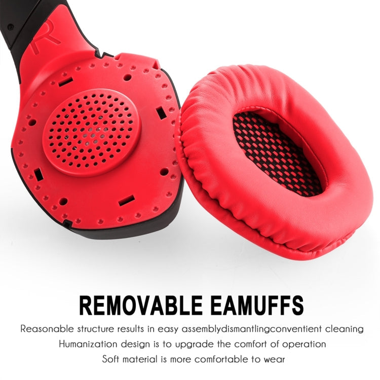 ONIKUMA K1B 3.5mm Plug Stereo USB LED Light Headphone with Microphone, For PS4, Smartphone, Tablet, PC, Notebook(Red)