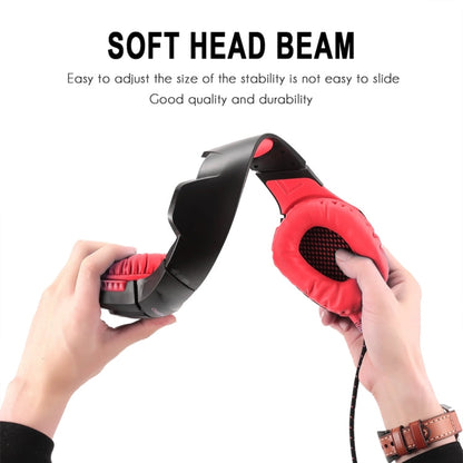 ONIKUMA K1B 3.5mm Plug Stereo USB LED Light Headphone with Microphone, For PS4, Smartphone, Tablet, PC, Notebook(Red)