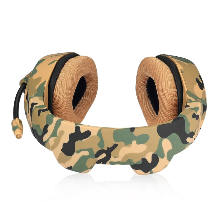 ONIKUMA K1-B Deep Bass Noise Canceling Camouflage Gaming Headphone with Microphone(Yellow)