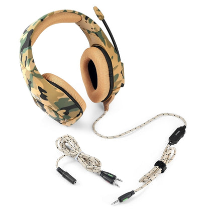 ONIKUMA K1-B Deep Bass Noise Canceling Camouflage Gaming Headphone with Microphone(Yellow)