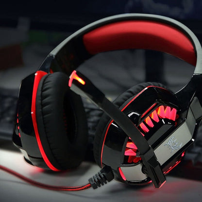 KOTION EACH G2000 Stereo Bass Gaming Headphone with Microphone & LED Light, For PS4, Smartphone, Tablet, Computer, Notebook(Red)