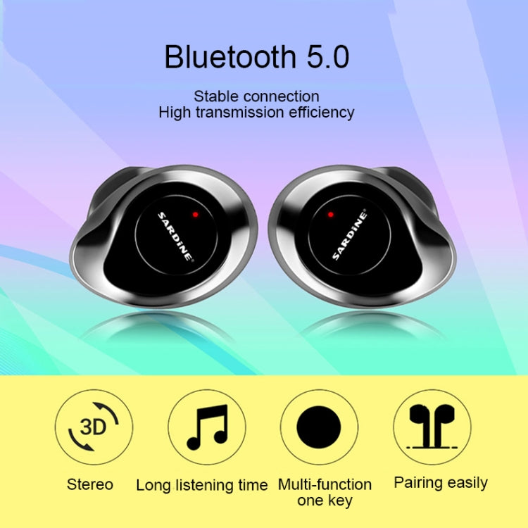 SARDiNE F8 TWS Bluetooth V5.0 Wireless Stereo Earphones with Charging Box(Rose Gold)