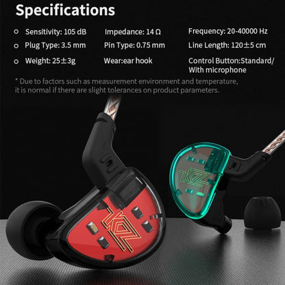 KZ AS10 Ten Unit Moving Iron In-ear HiFi Earphone with Microphone(Cyan)