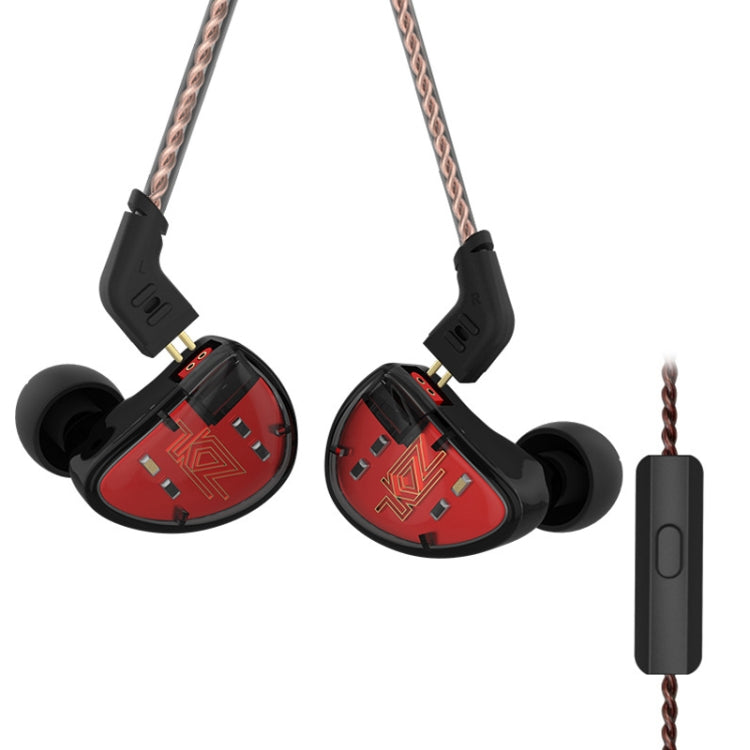 KZ AS10 Écouteurs intra-auriculaires HiFi à 10 transducteurs à armature équilibrée avec microphone (rouge)