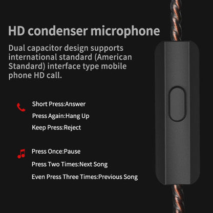KZ AS10 Écouteurs intra-auriculaires HiFi à 10 transducteurs à armature équilibrée avec microphone (rouge)