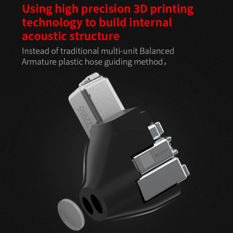 KZ AS10 Écouteurs intra-auriculaires HiFi à 10 transducteurs à armature équilibrée avec microphone (rouge)