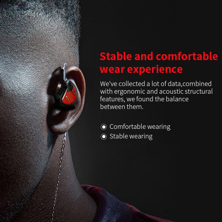 KZ AS10 Écouteurs intra-auriculaires HiFi à 10 transducteurs à armature équilibrée avec microphone (rouge)