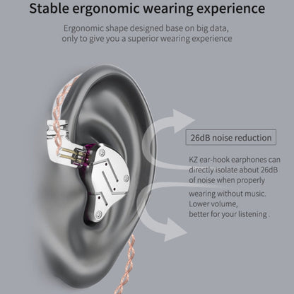 KZ ZSN Circle Iron Moving Iron Quad-core Wired Control In-ear Mega Bass HiFi Earphone with Microphone (Black)