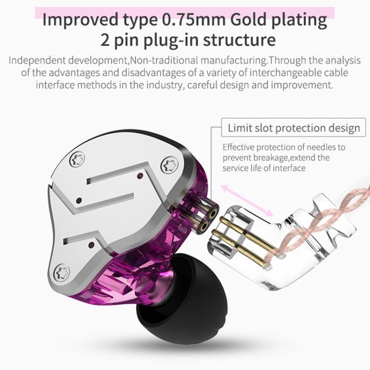 KZ ZSN Circle Iron Moving Iron Quad-core Wired Control In-ear Mega Bass HiFi Earphone with Microphone (Black)