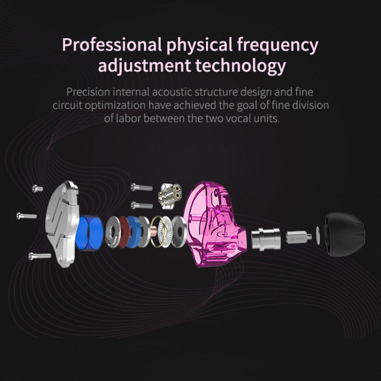 KZ ZSN Circle Iron Moving Iron Quad-core Wired Control In-ear Mega Bass HiFi Earphone without Microphone (Black)