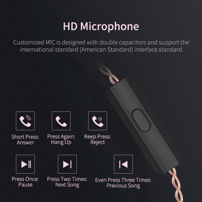 KZ ZSN Circle Iron Moving Iron Quad-core Wired Control In-ear Mega Bass HiFi Earphone without Microphone (Black)