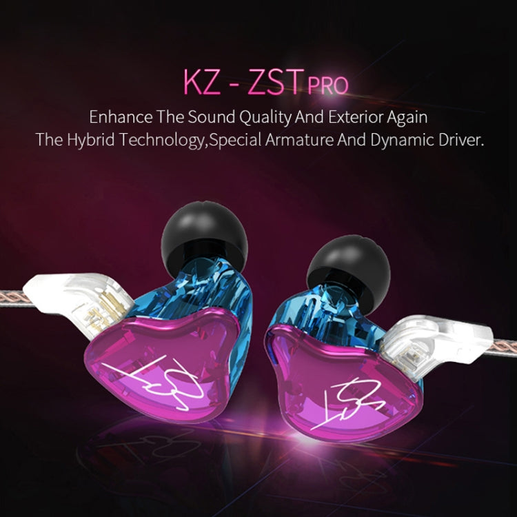 KZ ZST Circle Iron In-ear Mega Bass MP3 Dual Unit Earphone without Microphone (Carbon Fiber Black)