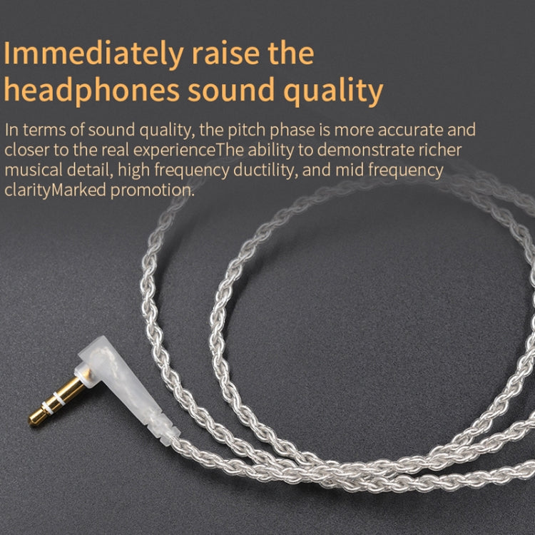 KZ A 8 Pin Oxygen-free Copper Silver Plated Upgrade Cable for KZ ZS3 / ZS4 / ZS5 / ZS6 / ZSA Earphones(White)