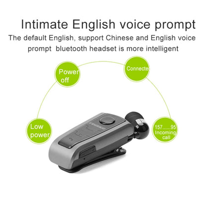 Fineblue F910 CSR4.1 Retractable Cable Caller Vibration Reminder Anti-theft Bluetooth Headset(Silver)