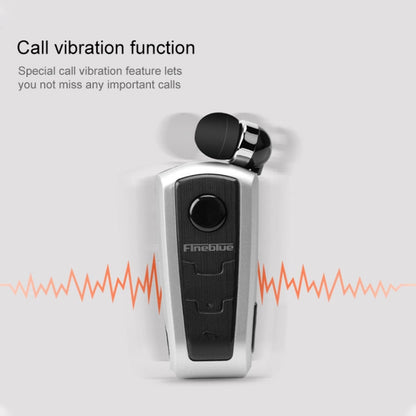 Fineblue F910 CSR4.1 Retractable Cable Caller Vibration Reminder Anti-theft Bluetooth Headset(Silver)