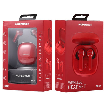 HOPESTAR S12 Bluetooth 5.0 True Wireless Bluetooth Earphone (Red)