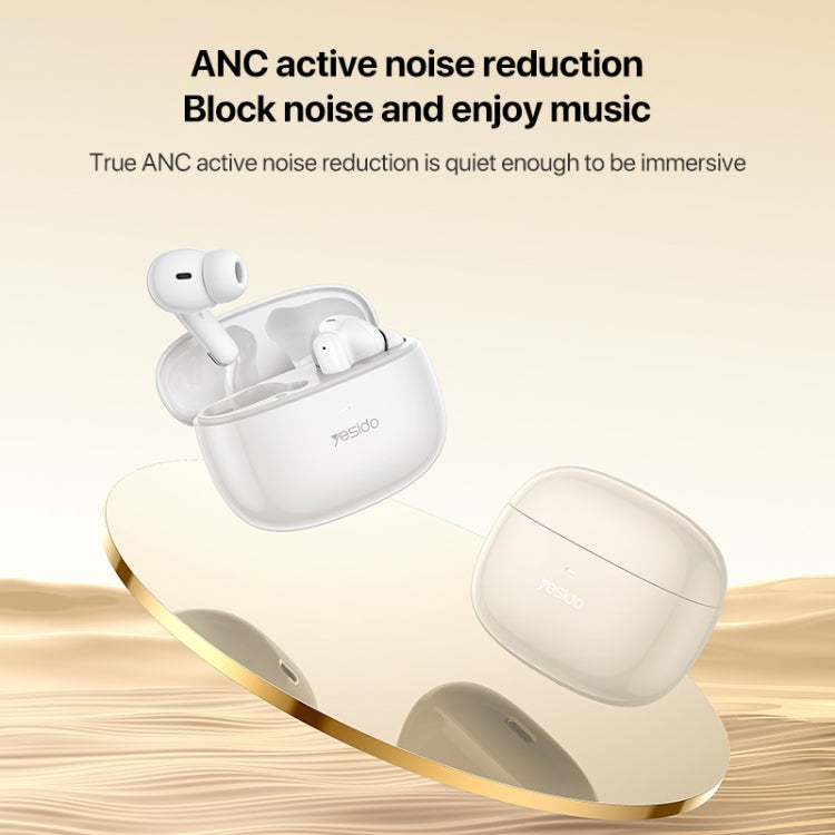 Yesido TWS28 ANC+ENC Dual Noise Reduction Smart TWS Wireless Bluetooth Earphone (Beige)