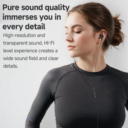 Yesido YH47 3.5mm Metal Line-Control In-Ear Wired Earphone, Length: 1.2m (Black)