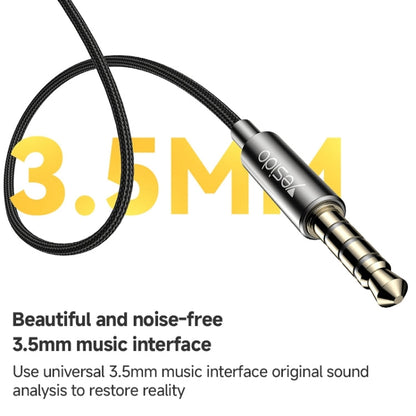 Yesido YH47 3.5mm Metal Line-Control In-Ear Wired Earphone, Length: 1.2m (Black)
