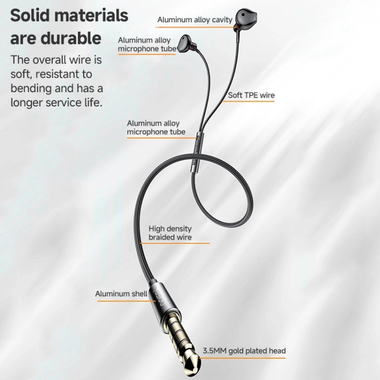 Yesido YH47 3.5mm Metal Line-Control In-Ear Wired Earphone, Length: 1.2m (Black)