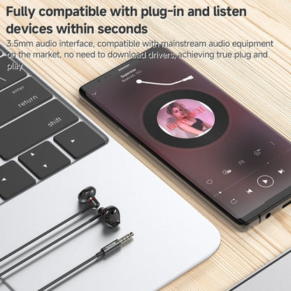 Yesido YH47 3.5mm Metal Line-Control In-Ear Wired Earphone, Length: 1.2m (Black)