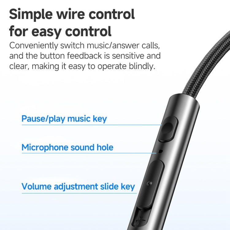 Yesido YH47 3.5mm Metal Line-Control In-Ear Wired Earphone, Length: 1.2m (Black)