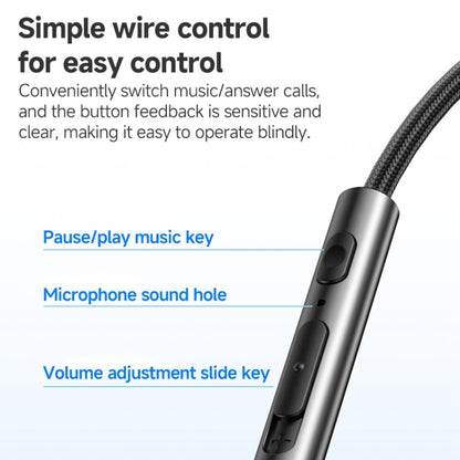 Yesido YH47 3.5mm Metal Line-Control In-Ear Wired Earphone, Length: 1.2m (Black)