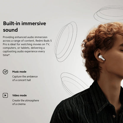 Original Xiaomi Redmi Buds 5 Pro Wireless Bluetooth Earphone (White)