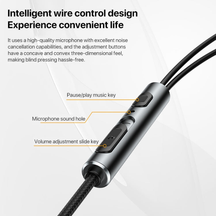 Yesido YH41 Type-C Plug Wired HiFi Sound Music Earphones with Mic