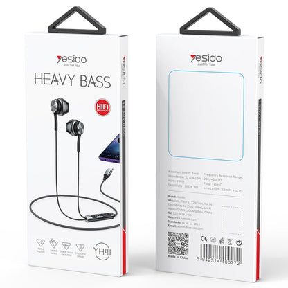 Yesido YH41 Type-C Plug Wired HiFi Sound Music Earphones with Mic