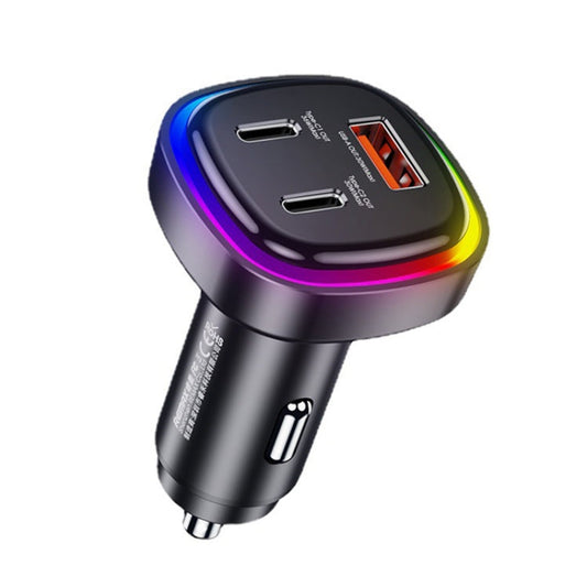 Chargeur rapide de voiture REMAX RCC330 Earl Series 3-en-1 66W PD avec voyant lumineux
