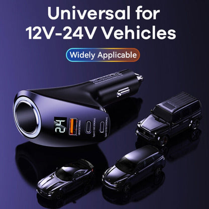 REMAX RCC339 Warriors Series 3 in 1 Car Digital Cigarette Lighter 88.5W PD Fast Charger
