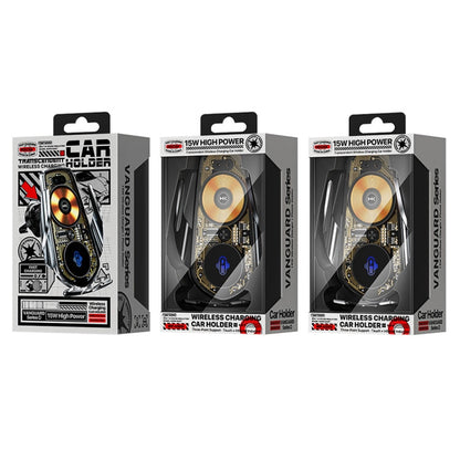WK WP-U205 15W Support de voiture de chargement sans fil transcendant de la série Vanguard (argent)