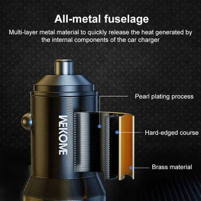 Chargeur de voiture double USB 15 W WK WP-C43 Staroad Series (café)