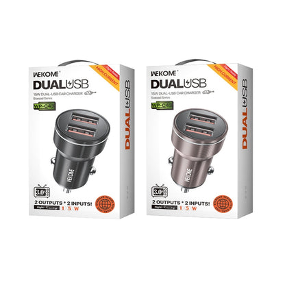 Chargeur de voiture double USB 15 W WK WP-C43 Staroad Series (café)